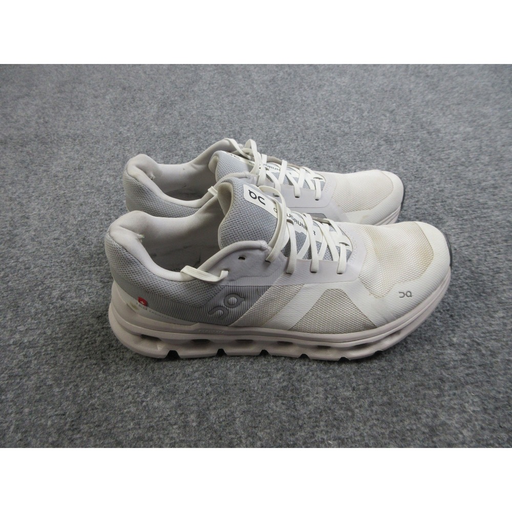 On Cloudrunner Shoes Womens 9.5 White Gray CloudTec Swiss Engineering Running